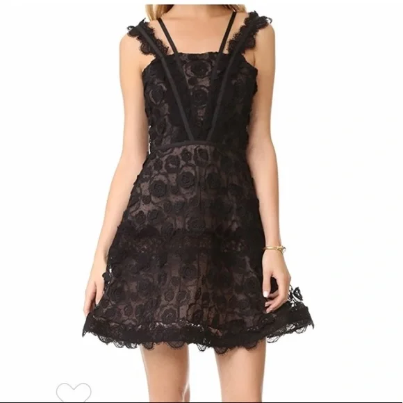 Alexis | Dresses | Nwt Alexis Black Lace Mindy Ruffle Mini Dress Medium |  Poshmark